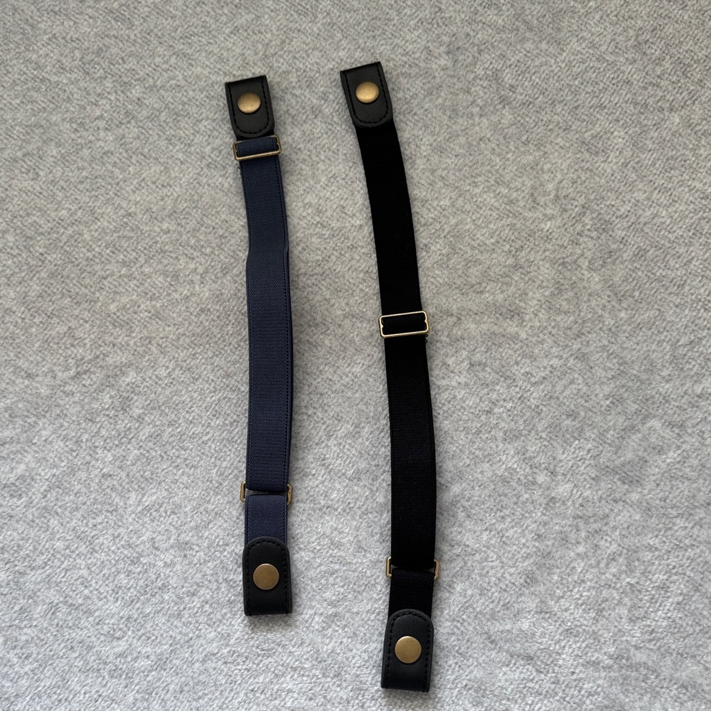 Stylish Black and Navy Button Suspenders